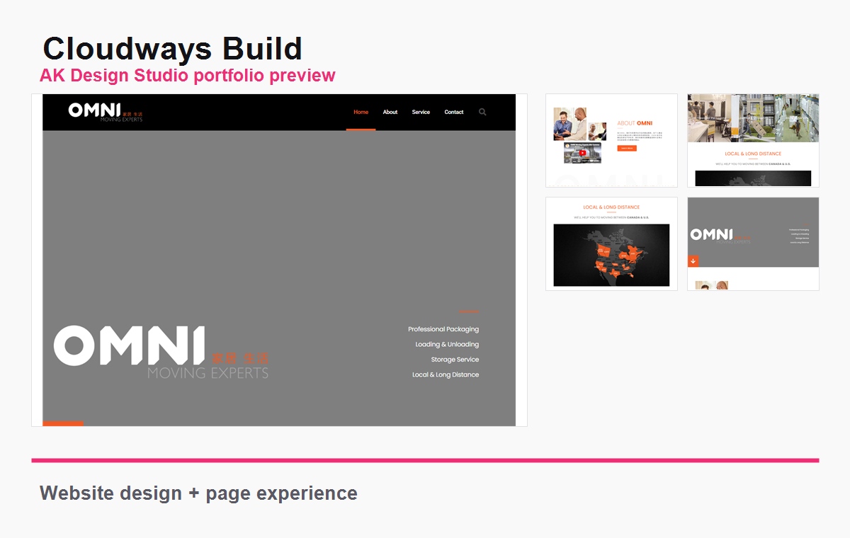 Cloudways WordPress staging website portfolio preview