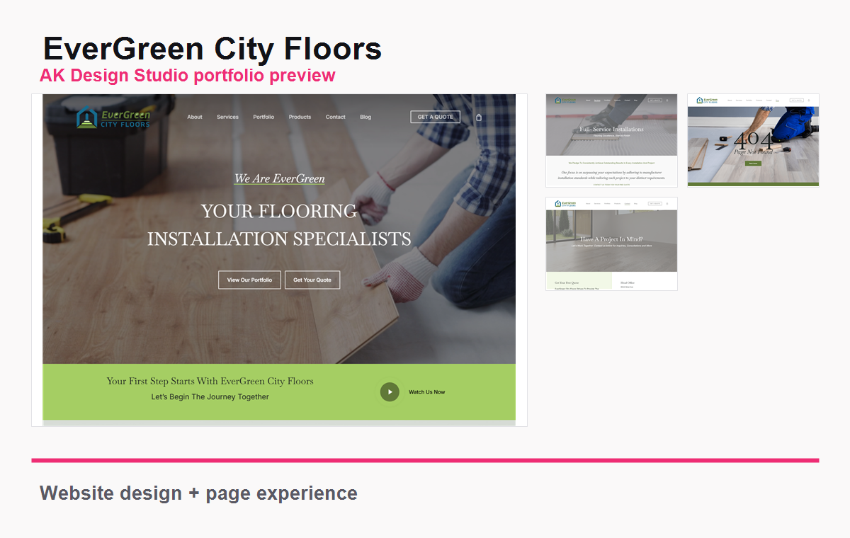 EverGreen City Floors website portfolio preview