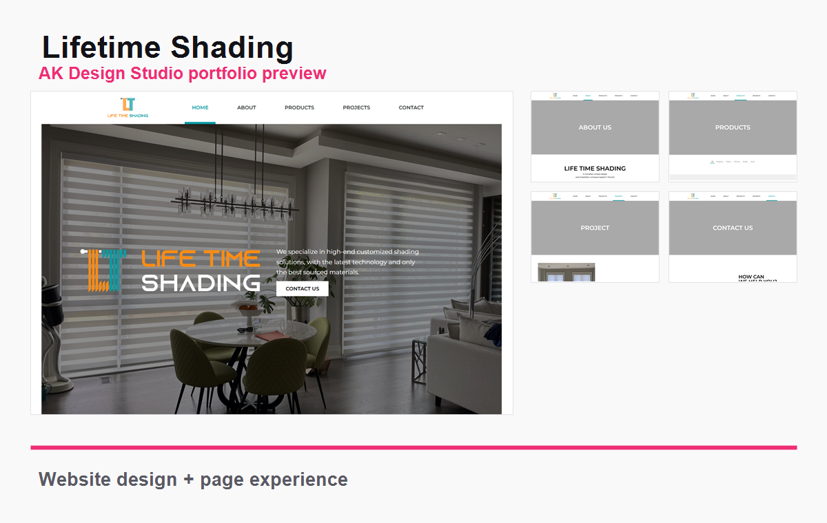 Lifetime Shading website portfolio preview